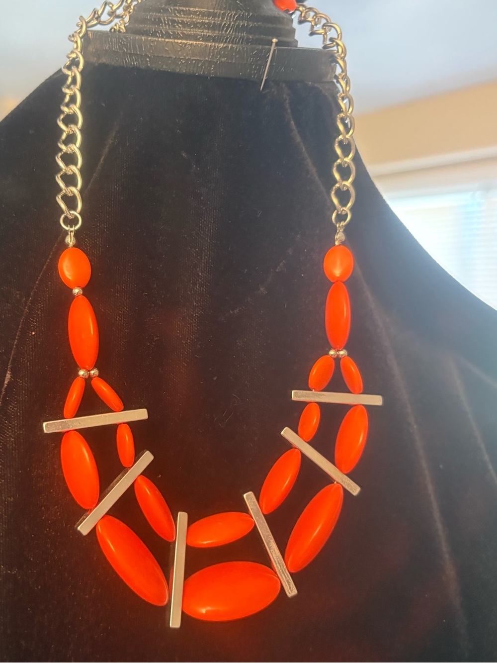 Bold Orange Statement Necklace - Women Jewelry